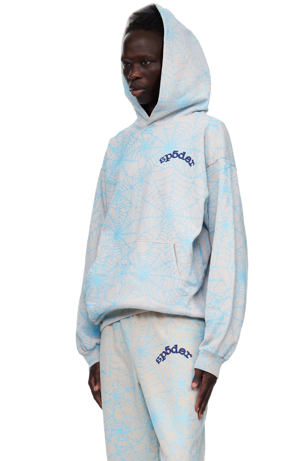 Sp5der Aop Web Hoodie - Heather Grey