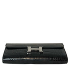 Hermès Constance Long Wallet Alligator Noir Clutch
