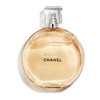 Chanel Chance perfume bottle on a white background