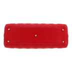 Dior Large Lady Dior Cannage Leather Bag - Red