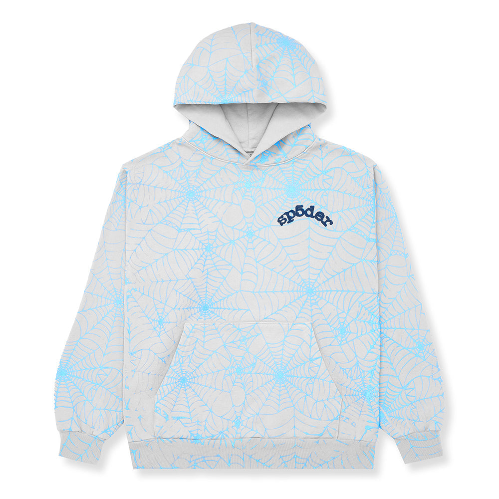 Sp5der Aop Web Hoodie - Heather Grey