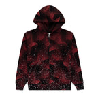 Sp5der Star Plaid Full Zip Hoodie - Black