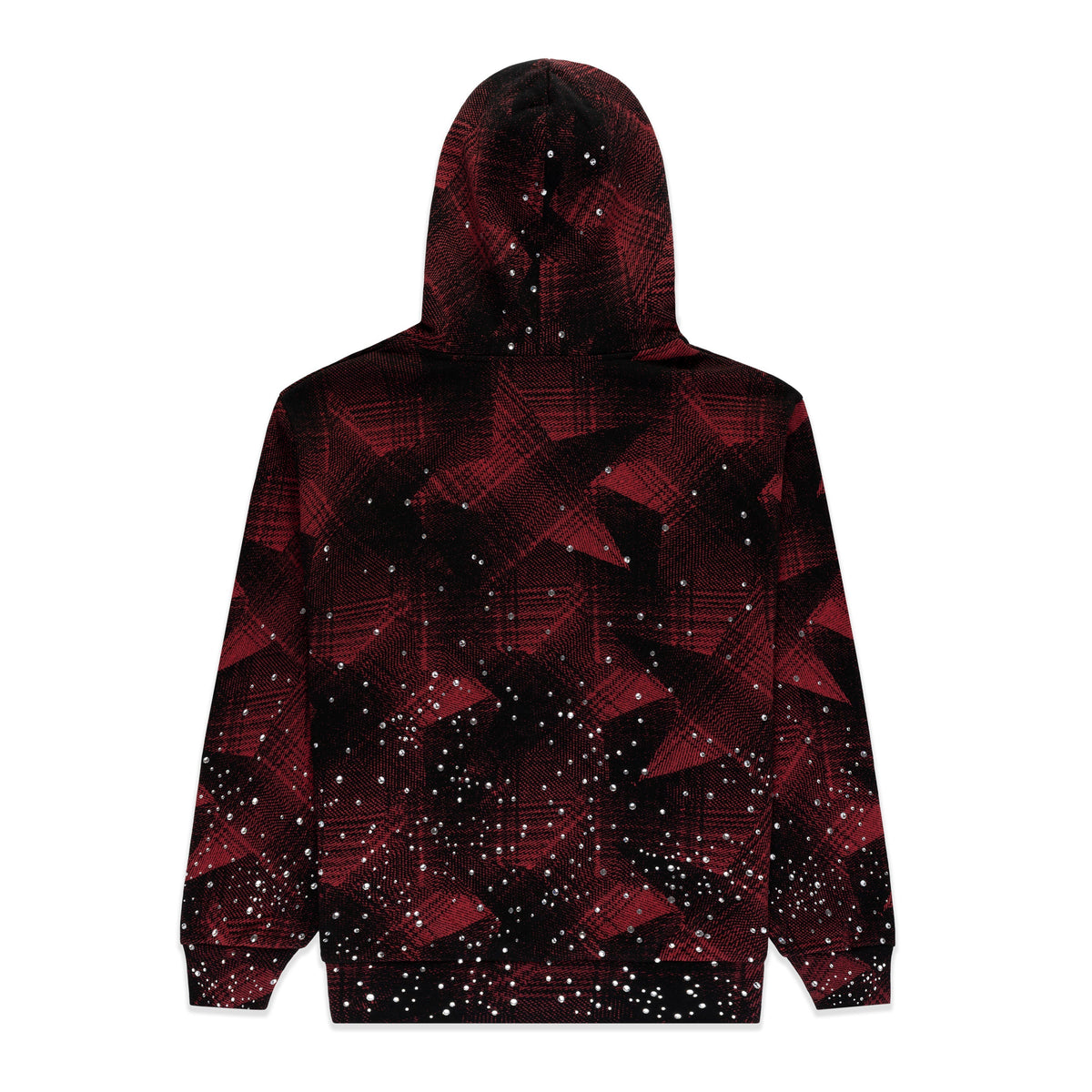 Sp5der Star Plaid Full Zip Hoodie - Black