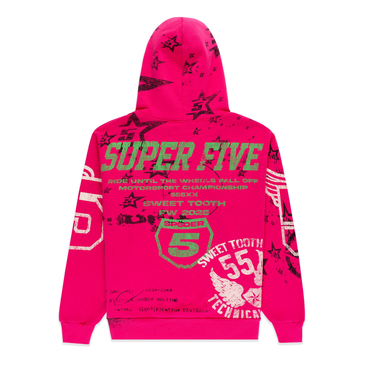 Sp5der Stencil Hoodie - Pink