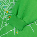 Sp5der Rhinestone Punk V2 Hoodie - Bright Green