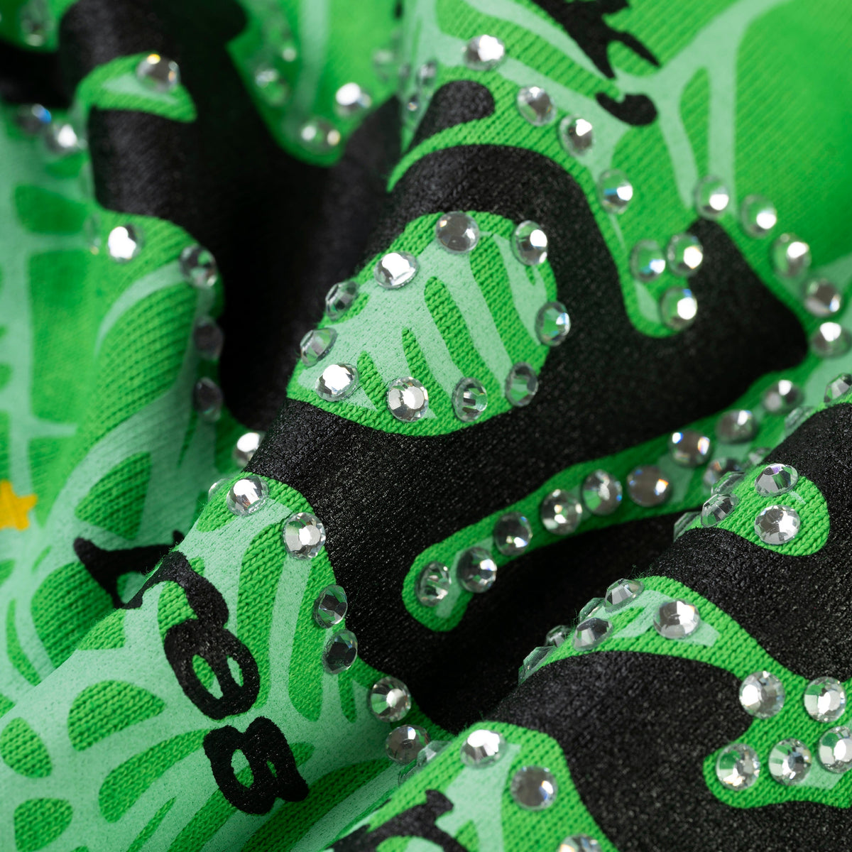 Sp5der Rhinestone Punk V2 Hoodie - Bright Green