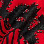 Sp5der Og Web Studded Zip Hoodie - Red