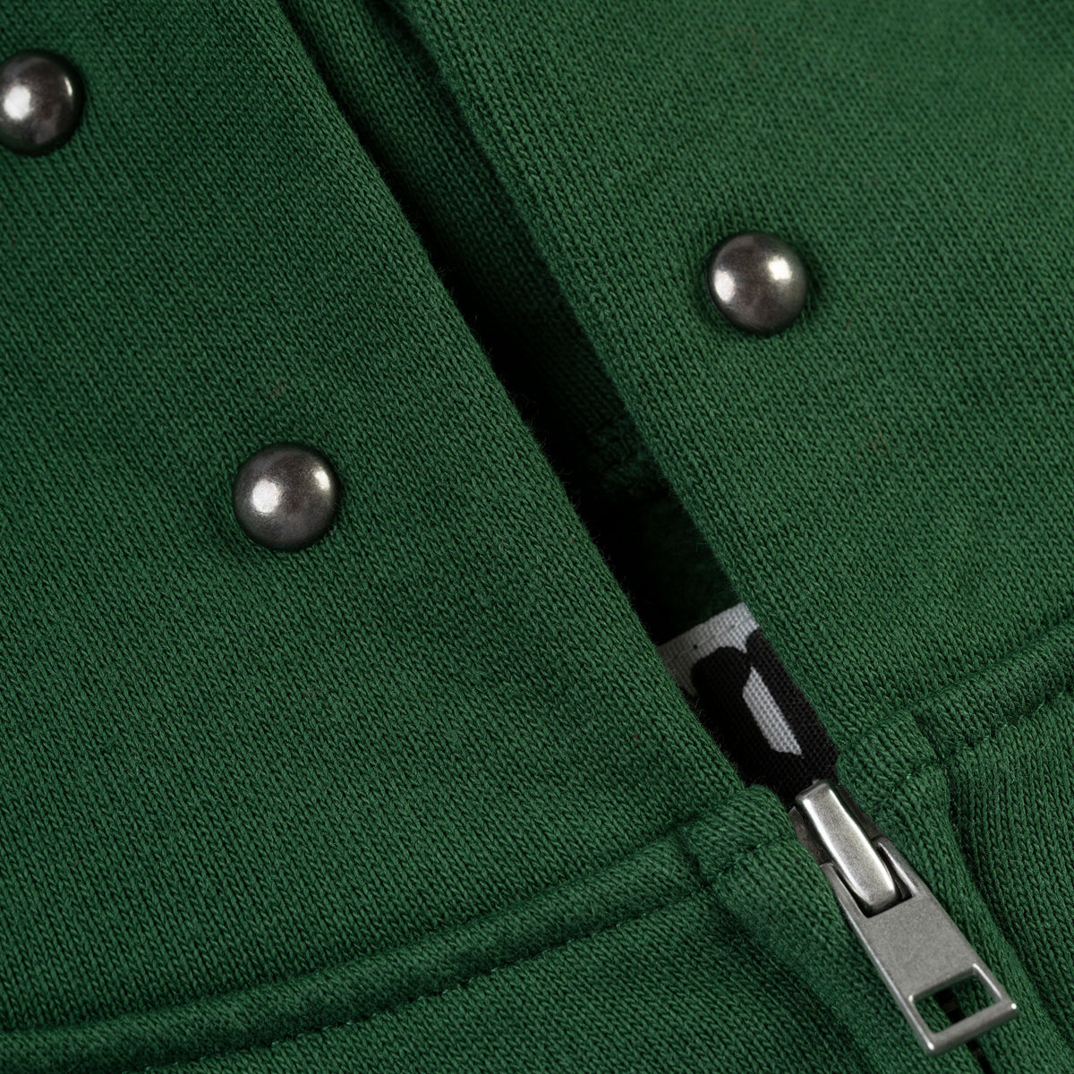Sp5der Og Web Studded Zip Hoodie - Green
