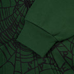 Sp5der Og Web Studded Zip Hoodie - Green