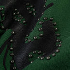 Sp5der Og Web Studded Zip Hoodie - Green