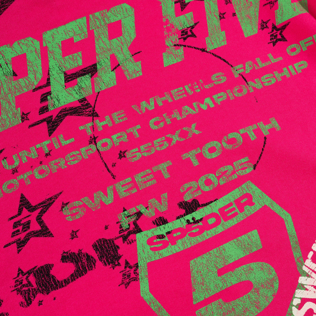 Sp5der Stencil Hoodie - Pink