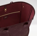 Louis Vuitton Neverfull MM Wine Burgundy Monogram Empreinte Leather Tote M46599