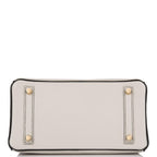 Birkin 25 Gris Perle and Black Chèvre Brushed Gold Hardware