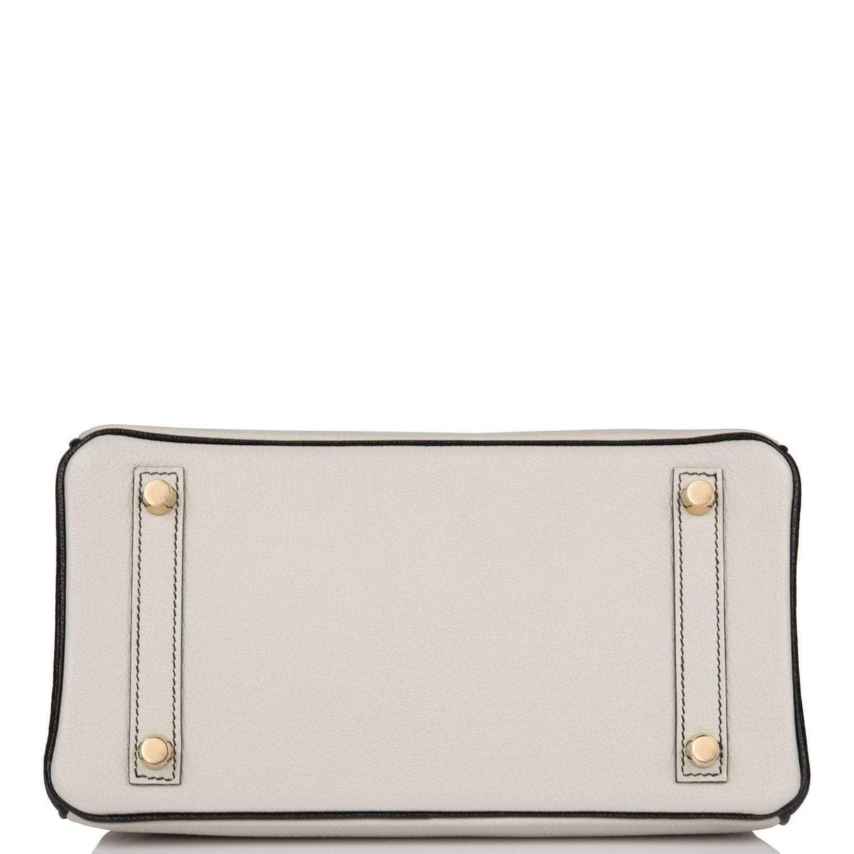Birkin 25 Gris Perle and Black Chèvre Brushed Gold Hardware