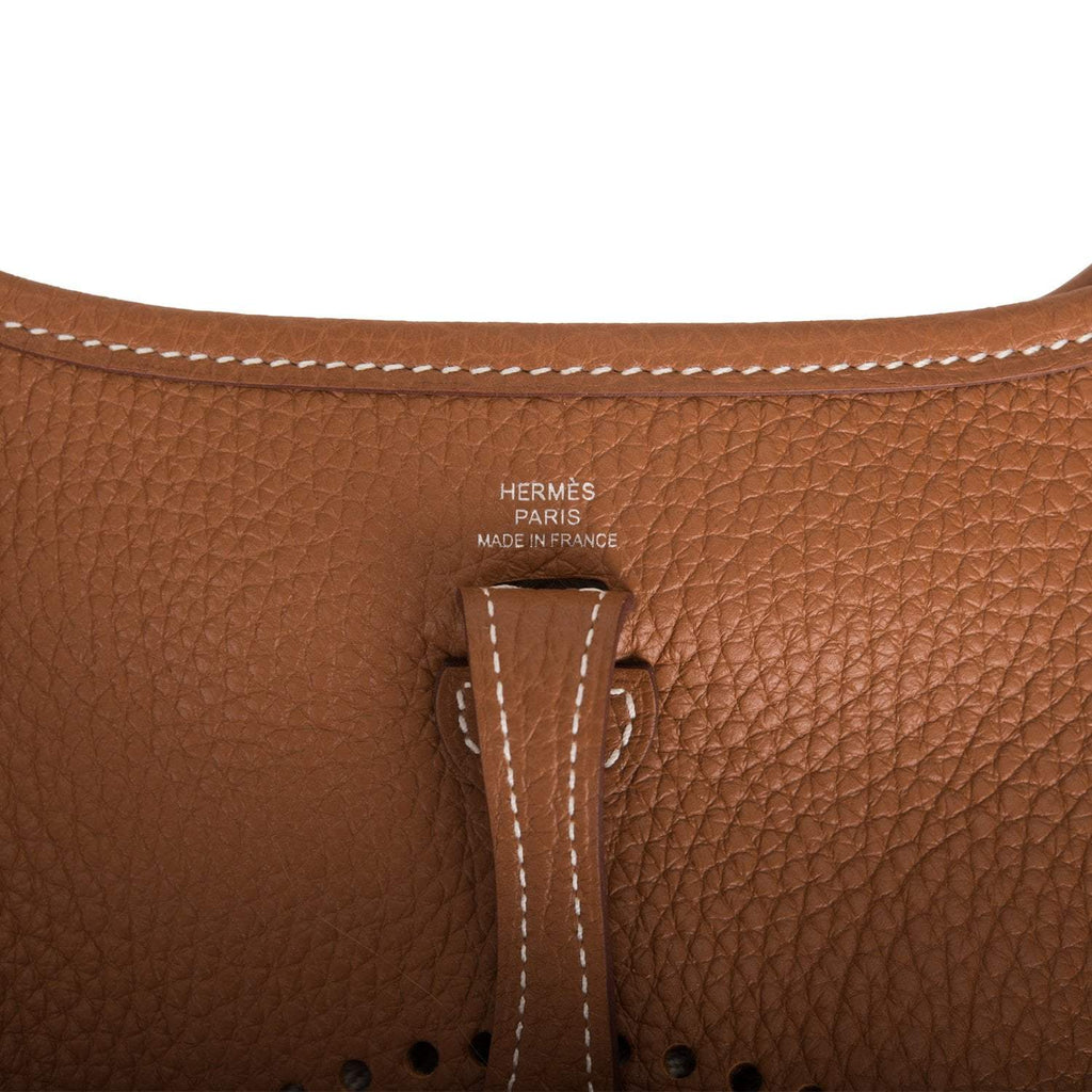 Hermes Gold Clemence Evelyne TPM Bag Palladium Hardware