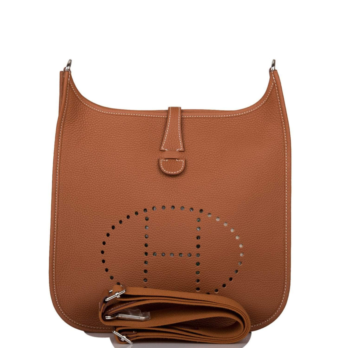 Hermes Gold Clemence Evelyne III PM Bag Palladium Hardware