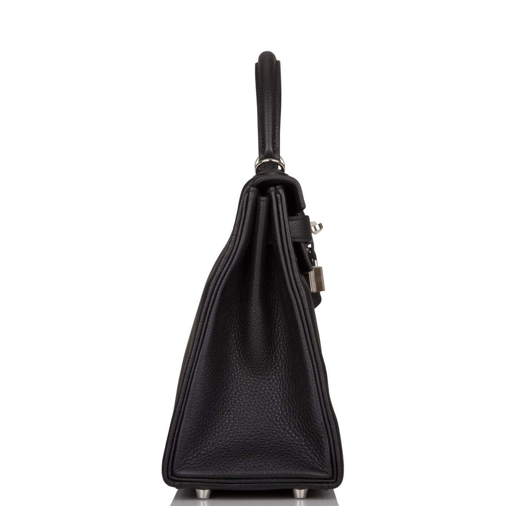 Hermes Black Togo Retourne Kelly 28cm Palladium Hardware
