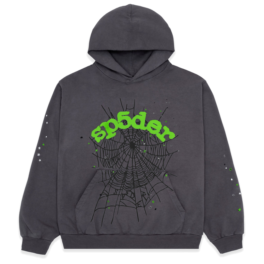 Sp5der Wait Web Hoodie - Heather Grey