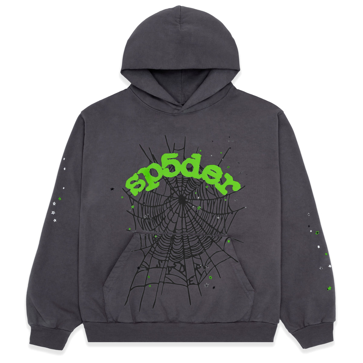 Sp5der Wait Web Hoodie - Heather Grey