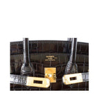 Hermès Birkin 25 Black Crocodile Bag GHW