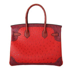 Hermès Birkin 30 Ghillies Bag Tri-Color Red - Limited Edition