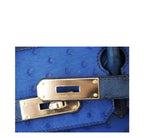 Hermes Birkin 30 Ghillies Tri-Color Blue Ostrich Permabrass