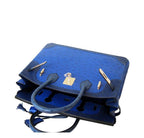 Hermes Birkin 30 Ghillies Tri-Color Blue Ostrich Permabrass