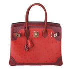 Hermès Birkin 30 Ghillies Bag Tri-Color Red - Limited Edition