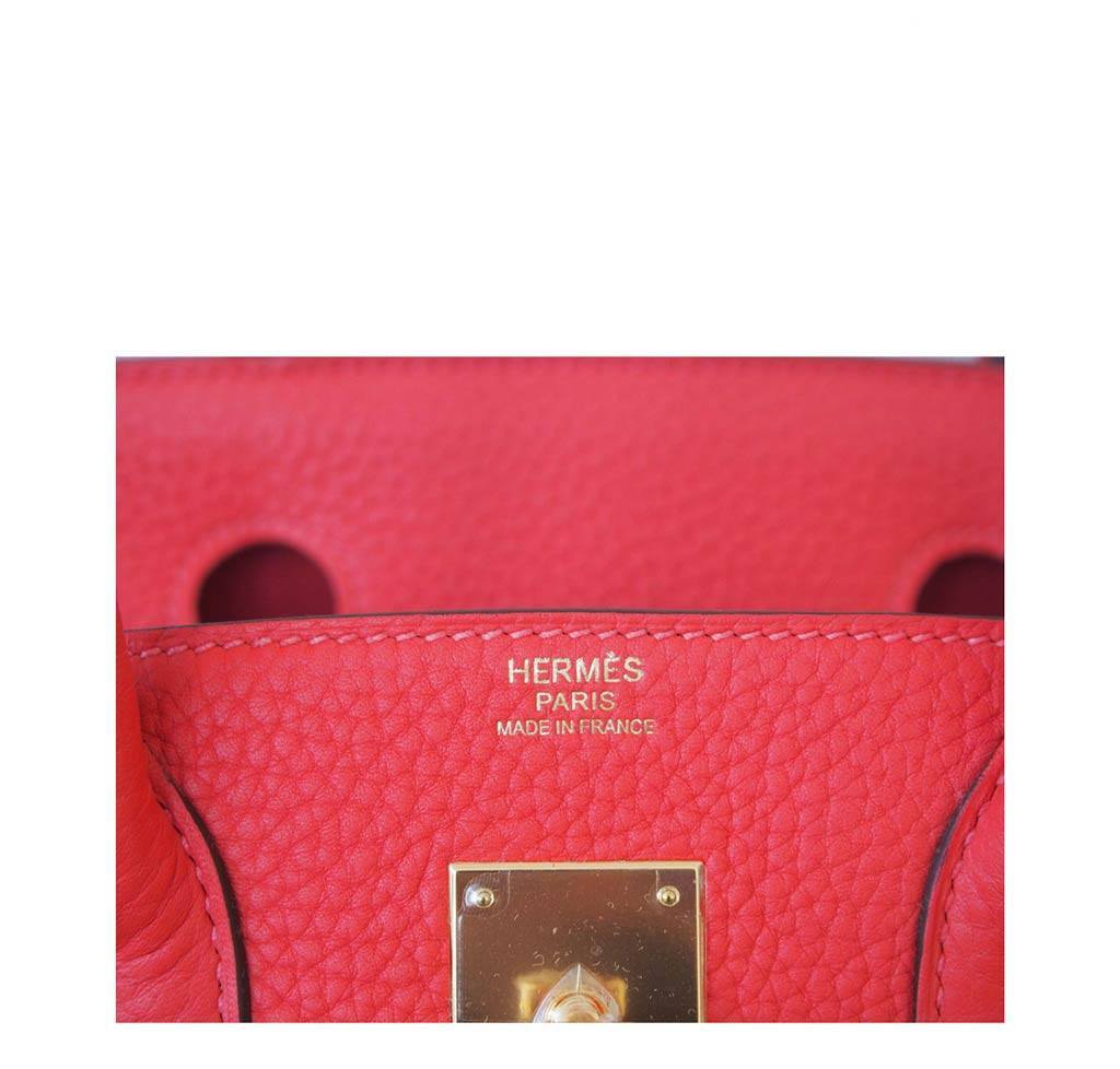 Hermes Birkin 30 Rouge Pivoine Clemence Bag