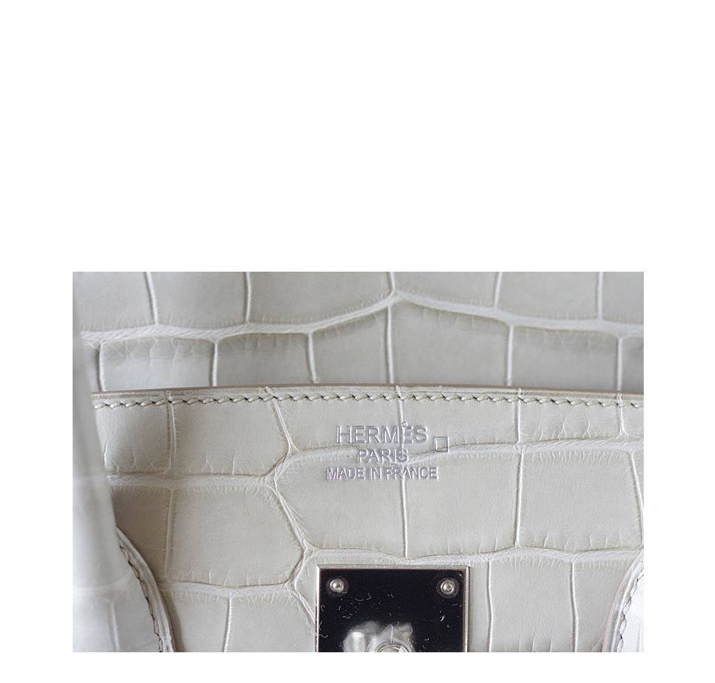 Hermès Birkin 35 Alligator Beton Bag PHW