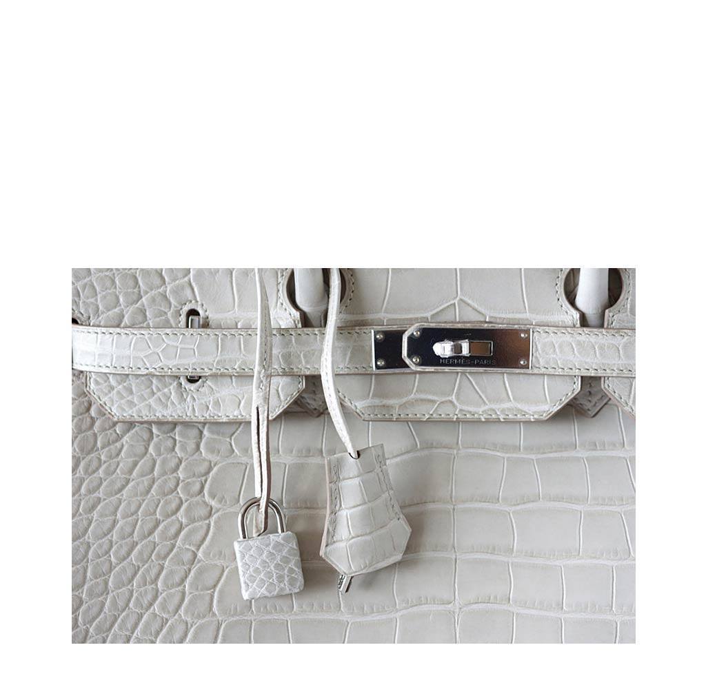Hermès Birkin 35 Alligator Beton Bag PHW
