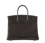 Hermès Birkin 35 Crocodile Bag Black GHW