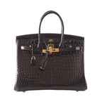 Hermès Birkin 35 Crocodile Bag Black GHW