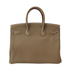 Hermès Etoupe Togo Birkin 35 Bag GHW
