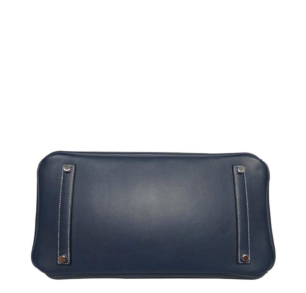 Hermès Birkin Ghillies 35 Bag Blue Toile
