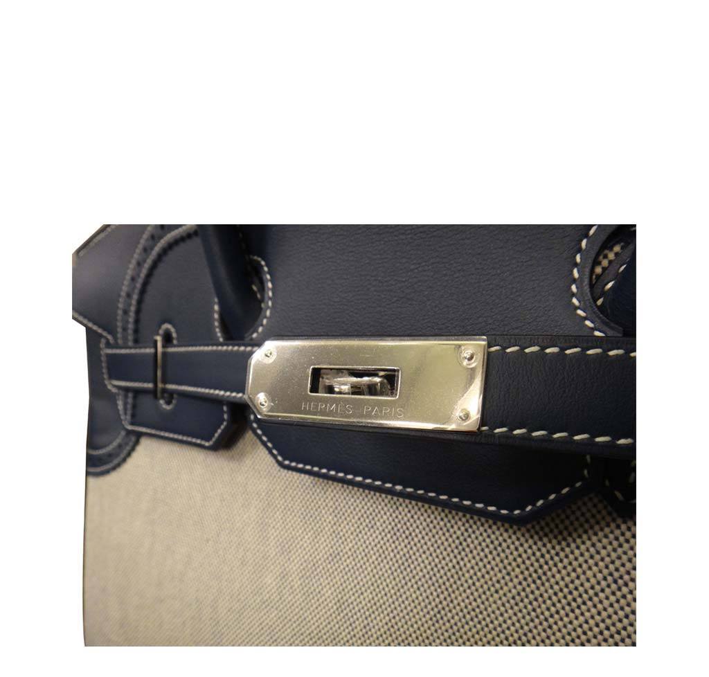 Hermès Birkin Ghillies 35 Bag Blue Toile