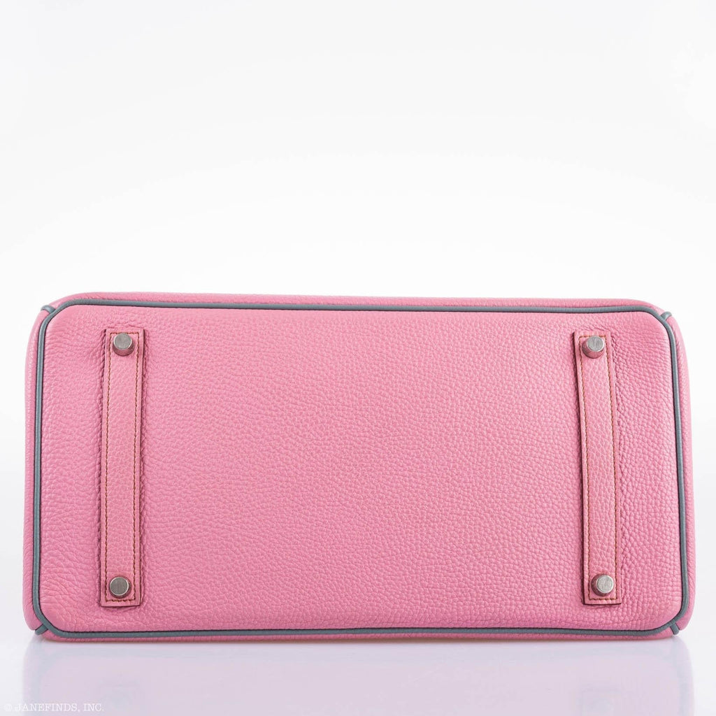Hermes Birkin 35 HSS Bubblegum Pink & Celeste Togo Leather Palladium Hardware