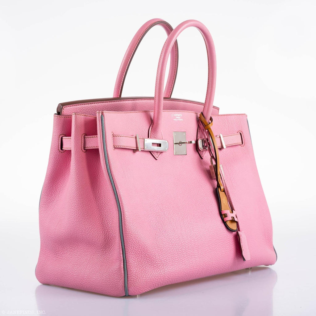 Hermes Birkin 35 HSS Bubblegum Pink & Celeste Togo Leather Palladium Hardware