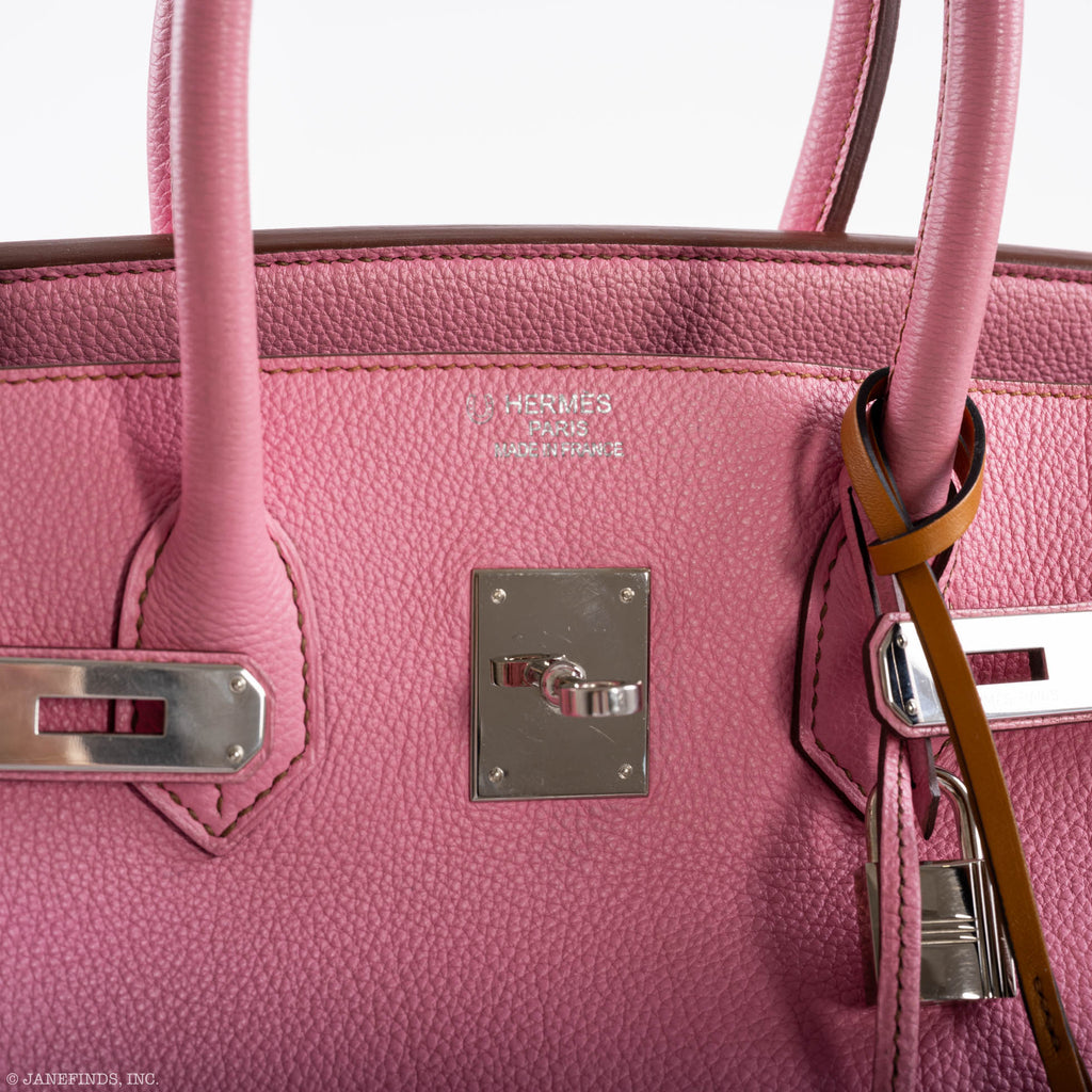 Hermes Birkin 35 HSS Bubblegum Pink & Celeste Togo Leather Palladium Hardware