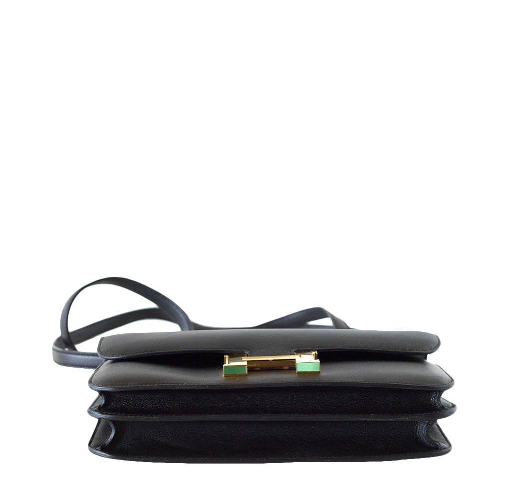 Hermes Constance Elan Black Swift Leather Gold Hardware