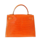 Hermès Kelly 32 Orange Crocodile Bag