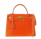 Hermès Kelly 32 Orange Crocodile Bag