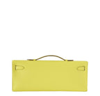 Hermès Kelly Cut Clutch Lime PHW