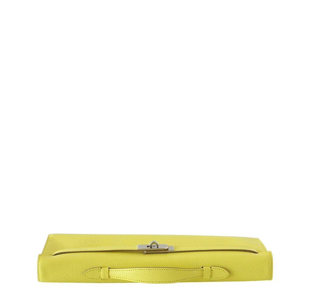 Hermès Kelly Cut Clutch Lime PHW