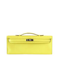 Hermès Kelly Cut Clutch Lime PHW