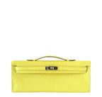 Hermès Kelly Cut Clutch Lime PHW