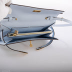 Hermes Kelly Wallet To Go Blue Brume Epsom Gold Hardware