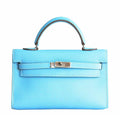 Hermes Tiny Kelly Micro Mini Celeste Epsom Leather Palladium Hardware
