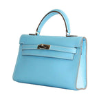 Hermes Tiny Kelly Micro Mini Celeste Epsom Leather Palladium Hardware