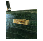 Hermes Kelly Sellier 35 Vert Emerald Alligator Gold Hardware